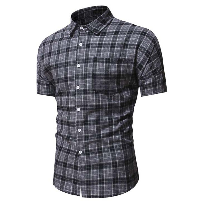 Men's Plaid Short Sleeve Chic Casual Shirt