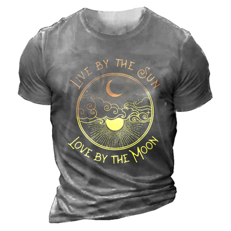 

Live By The Sun Love By The Moon T-shirt à Manches Courtes Pour Homme