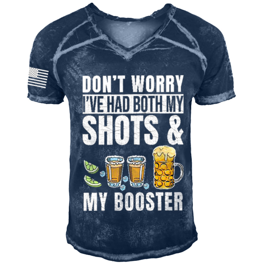 

Don't Worry I've Had Both My Shots And Booster Funny Vaccine Wash Print T-Shirt