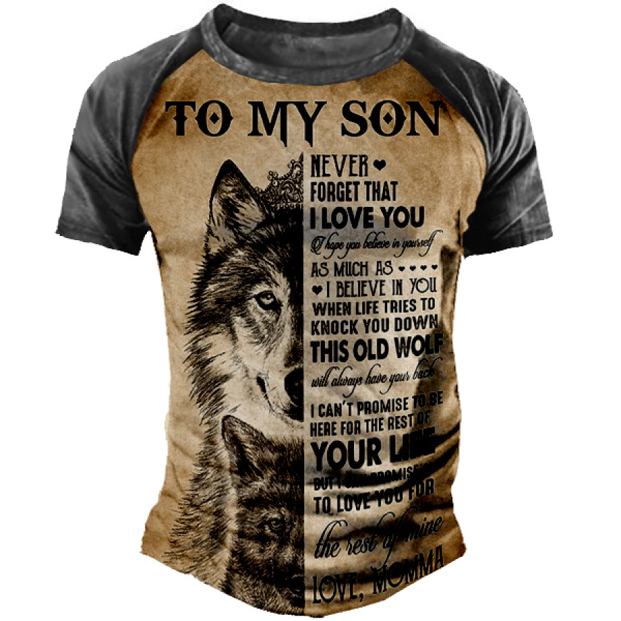 

A Letter To My Son Men's Outdoor Vintage Print T-Shirt