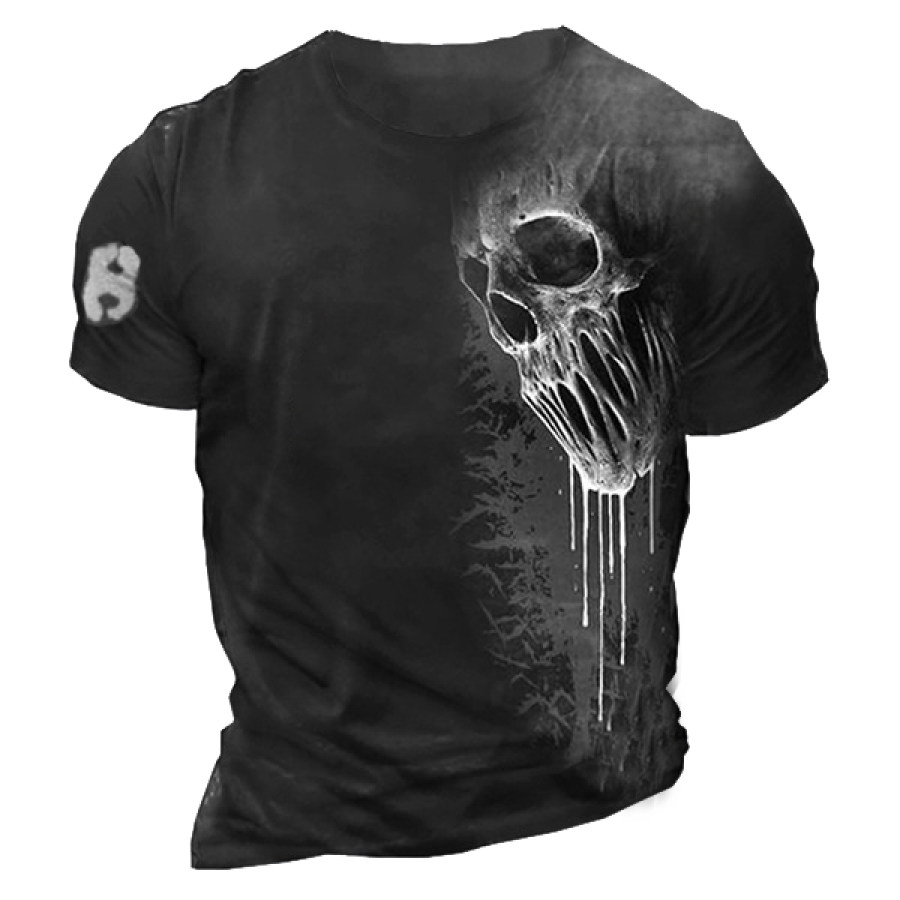 

Men's Outdoor Retro Skull Head Comfortable T-Shirt