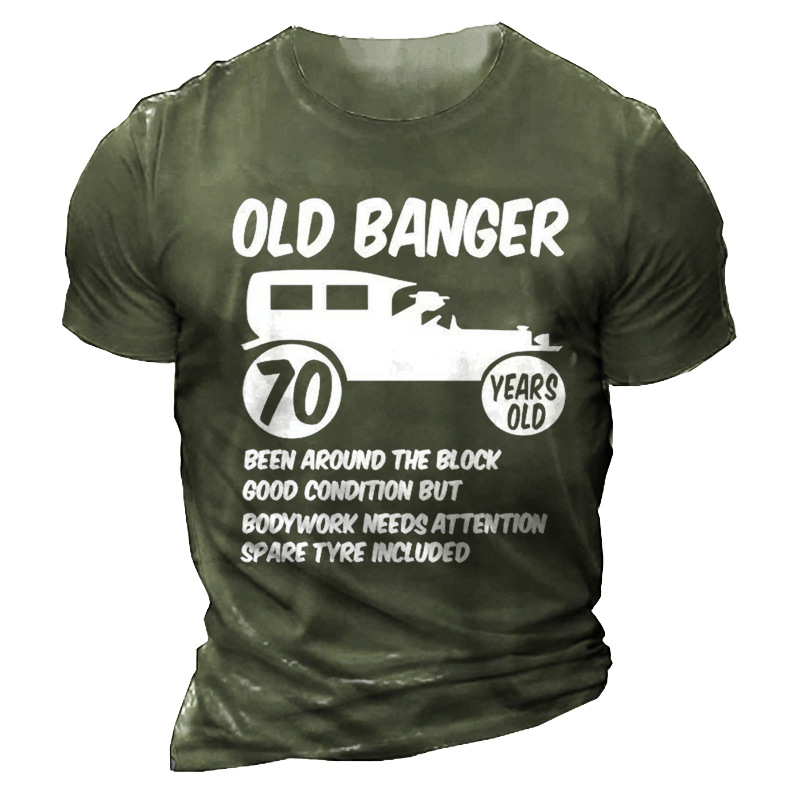 70 Years Old Men's Chic Cotton Short Sleeve T-shirt