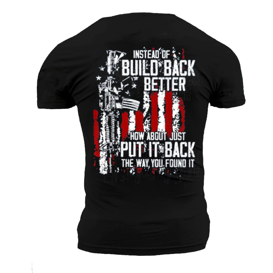 

Instead Of Build Back Better How About Just Put It Back The Way You Found It Shirt