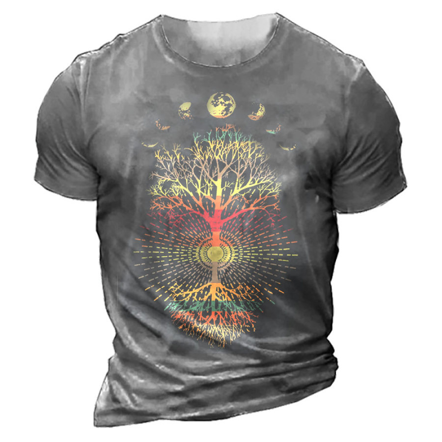 

Phases Of The Moon Retro 60's 70's Vibe Tree Of Life T-Shirt