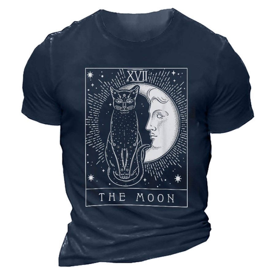 

Tarot Card Crescent Moon And Cat Graphic T-Shirt