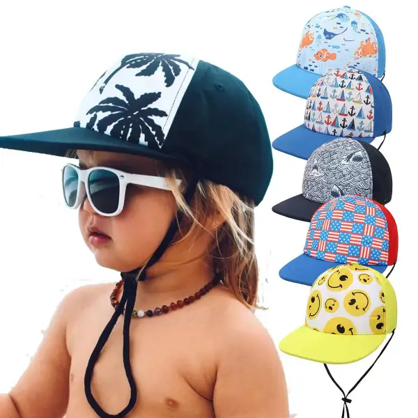 Kids Outdoor Seaside Beach Water-repellent Quick-drying Sun Hat - Thefolls.com 