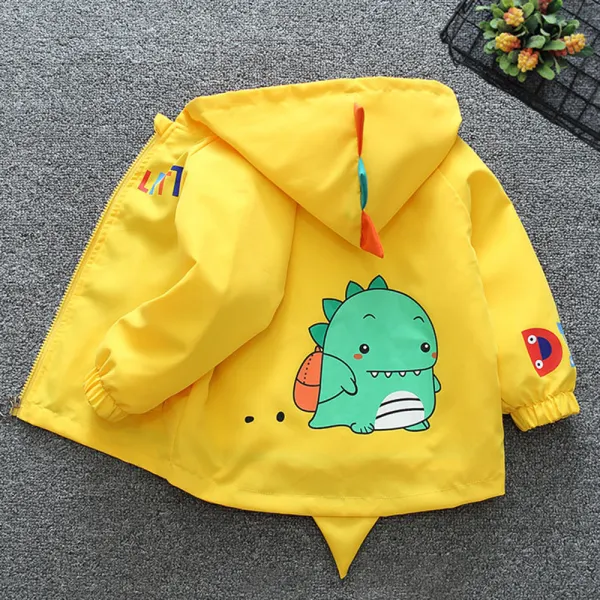 【12M-6Y】Boys Dinosaur Print Hooded Jacket (T-shirt Not Included) - Thefolls.com 