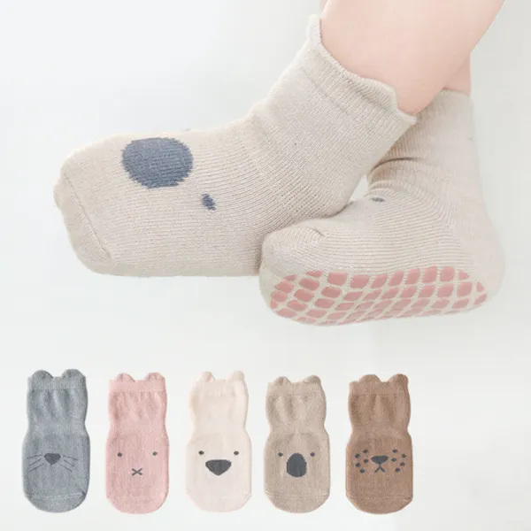 Baby Cartoon Cotton Treasure Non-slip Toddler Socks - Thefolls.com 