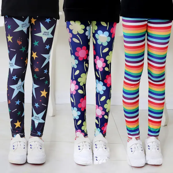 【12M-9Y】Girls Fashion Print Leggings - Thefolls.com 