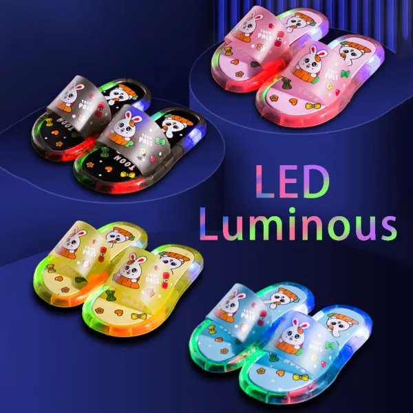 Kids Cartoon Pattern Luminous LED Slippers - Thefolls.com 