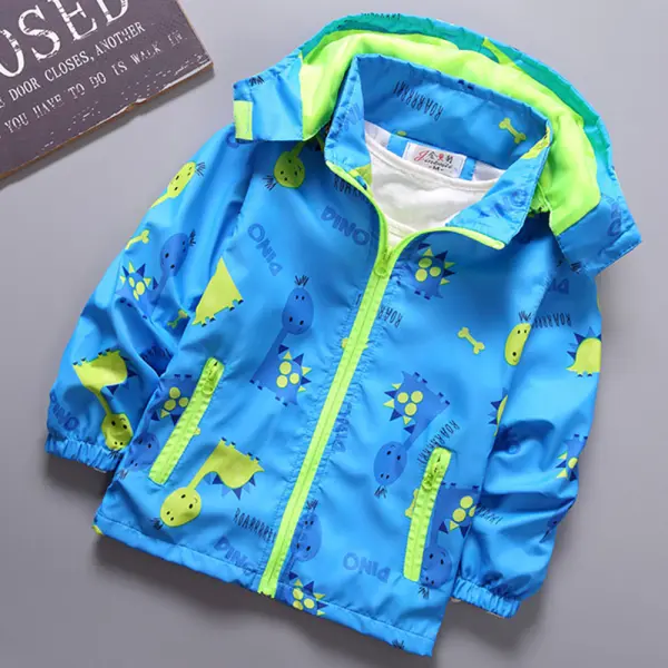 【2Y-6Y】Boys Dinosaur Print Hooded Jacket (T-shirt Not Included) - Thefolls.com 