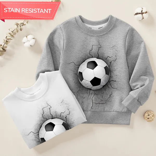 【12M-9Y】Unisex Cotton Stain Resistant World Cup Football Print Long Sleeve Sweatshirt - Thefolls.com 