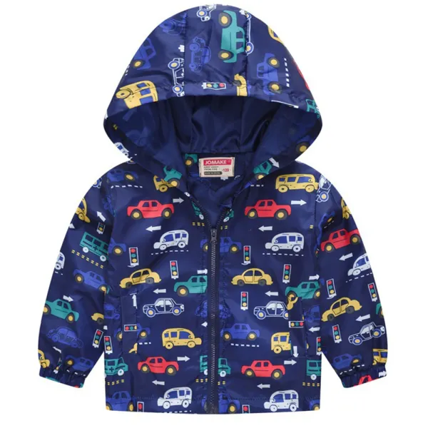 【18M-7Y】Boys Multicolor Printed Hooded Jacket - Thefolls.com 