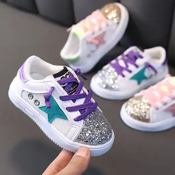 Girls Star Sequins Sneakers - Thefolls.com 