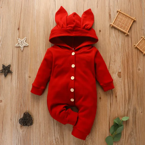 【0M-12M】Baby Cute Hooded Romper - Thefolls.com 