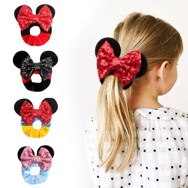 Girls Multicolor Velvet Bow Hair Accessories - Thefolls.com 