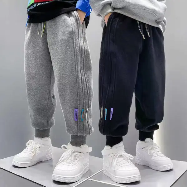 【3Y-13Y】Boys Fashion Striped Casual Pants - Thefolls.com 