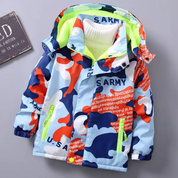 【2Y-6Y】Boys Camouflage Hooded Jacket (Sweater Not Included) - Thefolls.com 