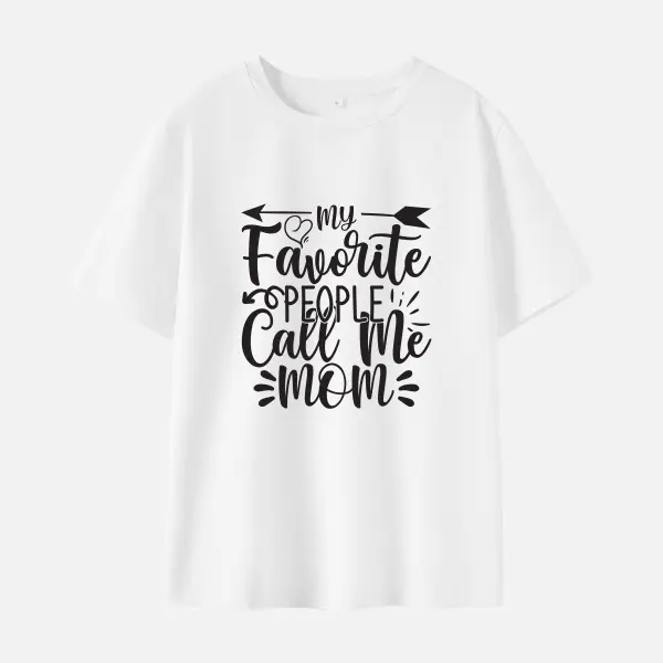 Women Cotton Stain Resistant Letter Print Short Sleeve T-shirt - Thefolls.com 