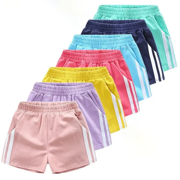 【2Y-11Y】Unisex Summer Cotton Multicolor Casual Sports Shorts - Thefolls.com 