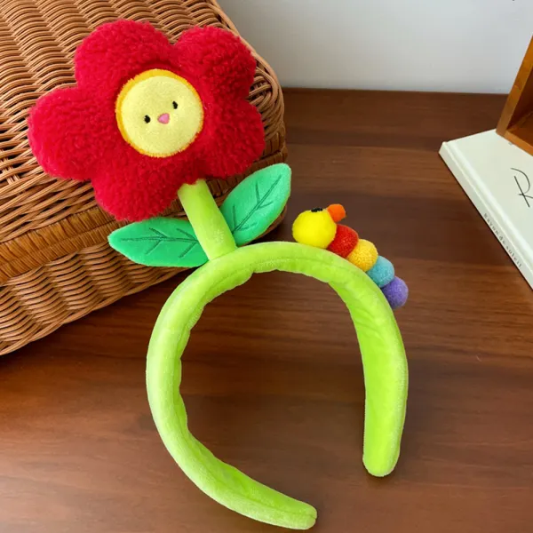 Kid Cute Flowers Windmill Caterpillar Green Funny Headband - Thefolls.com 