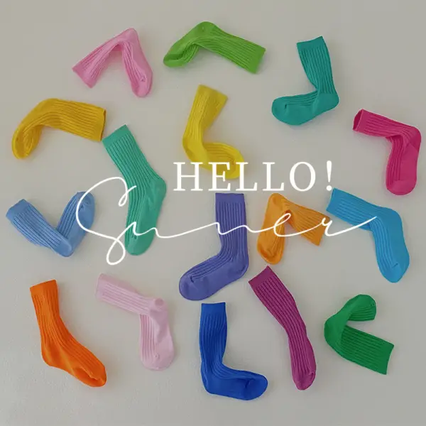 【1Y-12Y】4-pack Unisex Kids Colorful Cotton Socks - Thefolls.com 