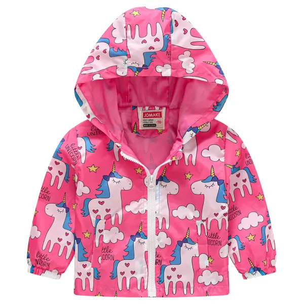 【18M-7Y】Girls Multicolor Printed Hooded Jacket - 3199 - Thefolls.com 