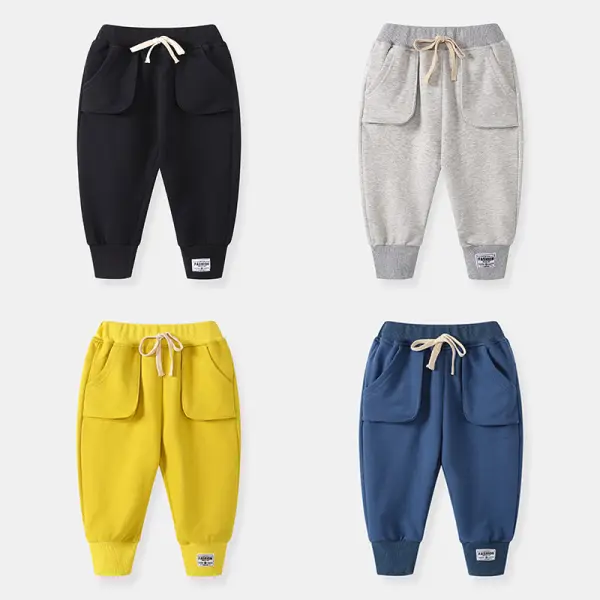 【18M-9Y】Boys Trendy Knitted Sports Trousers - Thefolls.com 