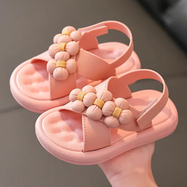 Girls Cute Flower Comfortable Sandals - Thefolls.com 