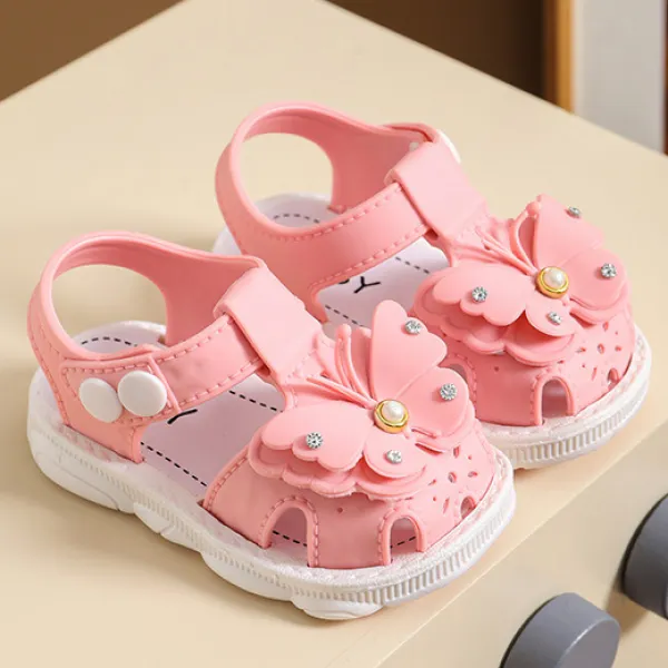 Girl Cute Three-Dimensional Butterfly And Bow Soft Sandals - Thefolls.com 