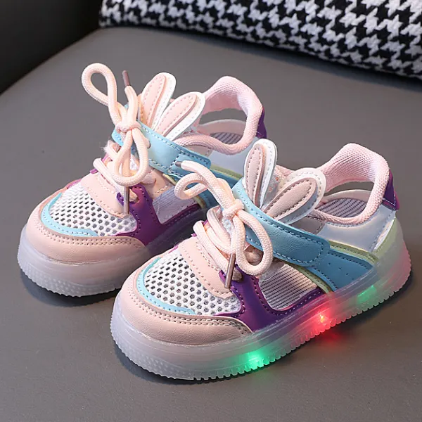 Girls Fashion Bunny Shape LED Luminous Shoes - Thefolls.com 