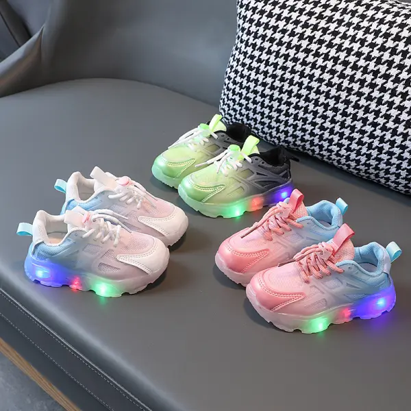 Unisex Casual Gradient LED Illuminated Soft Sole Sneakers - Thefolls.com 