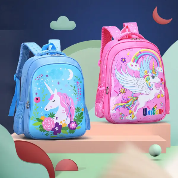 Girl Unicorn Pattern Schoolbag - Thefolls.com 