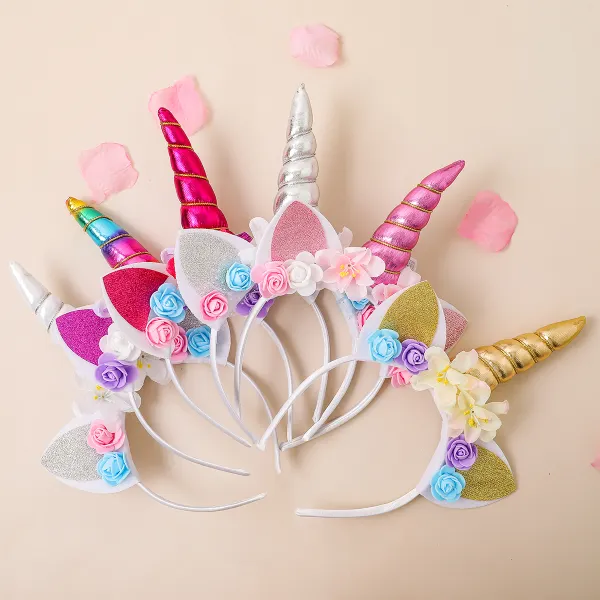 Girl Cute Unicorn Flowers Headband - Thefolls.com 