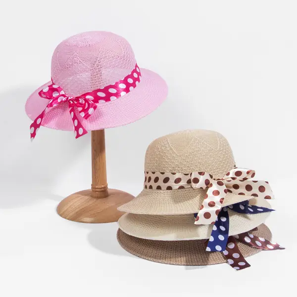 Girl Polka Dot Bow Hat - Thefolls.com 