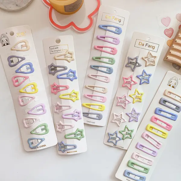 10-Piece Girl Cute Colorful Hair Clips Set - Thefolls.com 