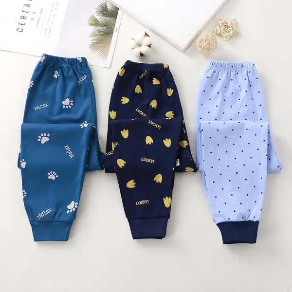 【3Y-15Y】Kids Casual Cartoon Print Cotton Pants - Thefolls.com 