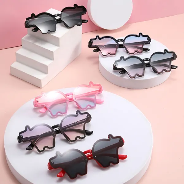 Kids Casual Cow Shape Gradient Sunglasses - Thefolls.com 