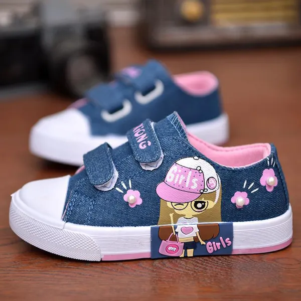 Girls Cartoon Pattern Canvas Shoes - Thefolls.com 