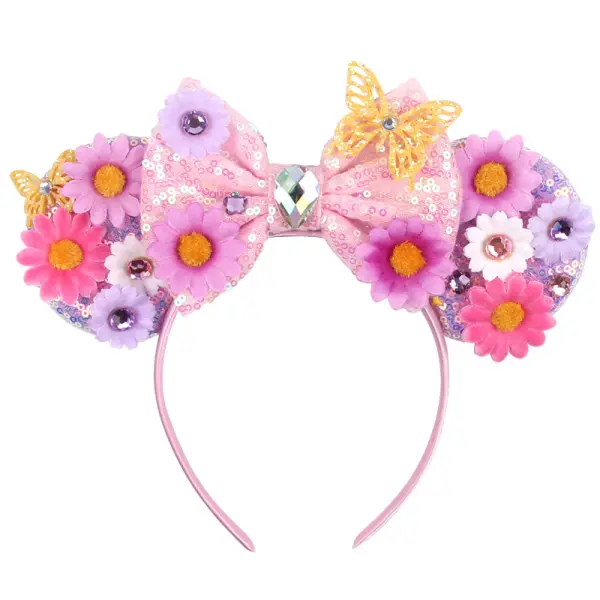 Girls Cute Flower And Bow Hair Band - Thefolls.com 