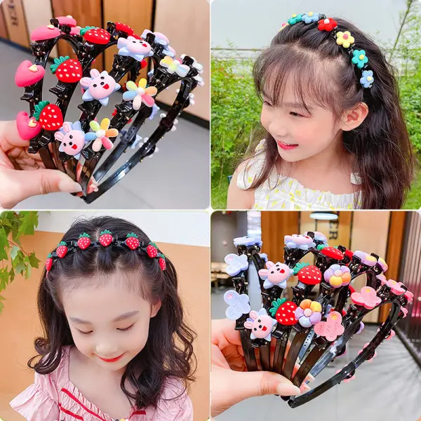 Girls Sweet Colorful Flower Strawberry Heart Shaped Bow Headband - Thefolls.com 