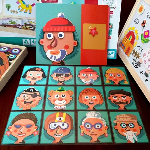 Kids Puzzle with Magnetic Stickers - Thefolls.com 