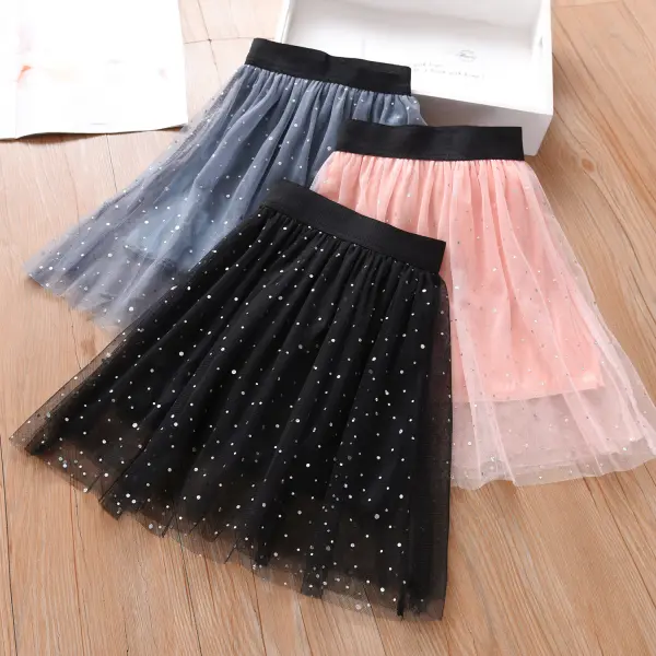 【18M-11Y】Girl Sweet Sequin Mesh Skirt - Thefolls.com 