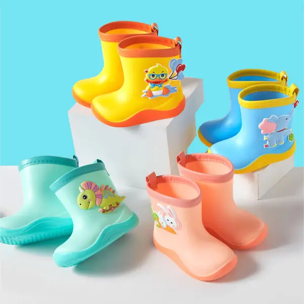 Unisex Kids Cartoon Pattern Rain Boots - Thefolls.com 