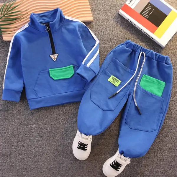 【9M-4Y】2-piece Boys Long-sleeved Sweatshirt And Pants Set - Thefolls.com 