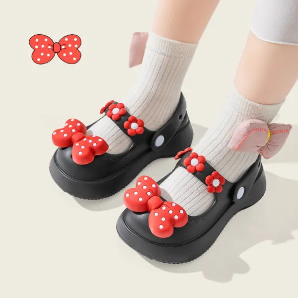 Girls Cute Flower And Bow Sandals - Thefolls.com 