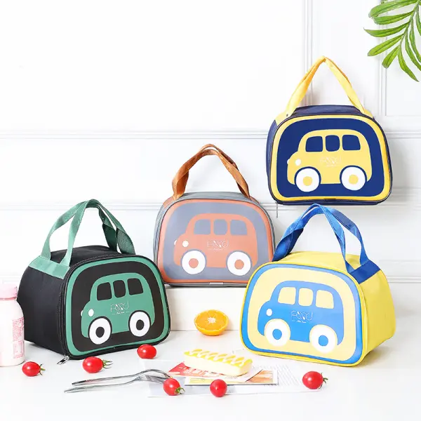 Kids Cartoon Car Print Lunch Bag - Thefolls.com 