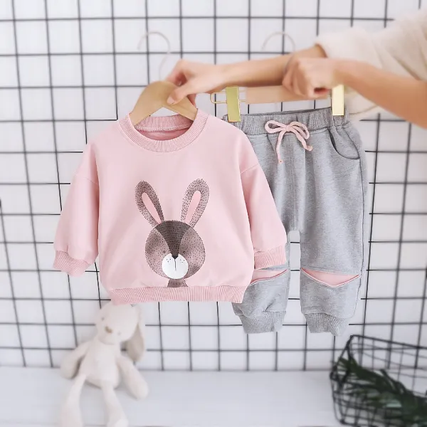 【12M-4Y】Girls Big Ears Rabbit Suit - Thefolls.com 