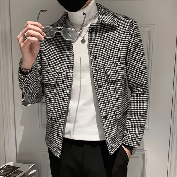 Solid Color Lapel Pit Striped Jacket - Yiyistories.com 