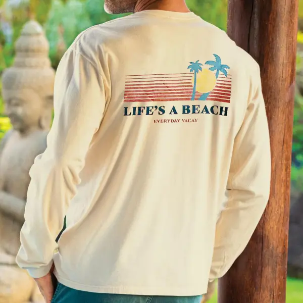 Seaside Landscape Sunset Classic Round Neck T-shirt - Salolist.com 